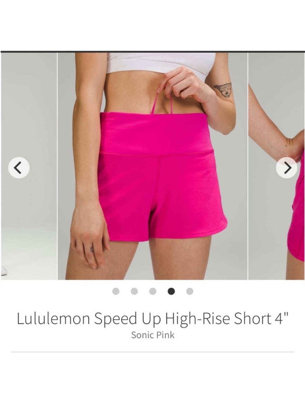 Lululemon Speed Up High Rise Shorts 4" Sonic Pink Sz 4
